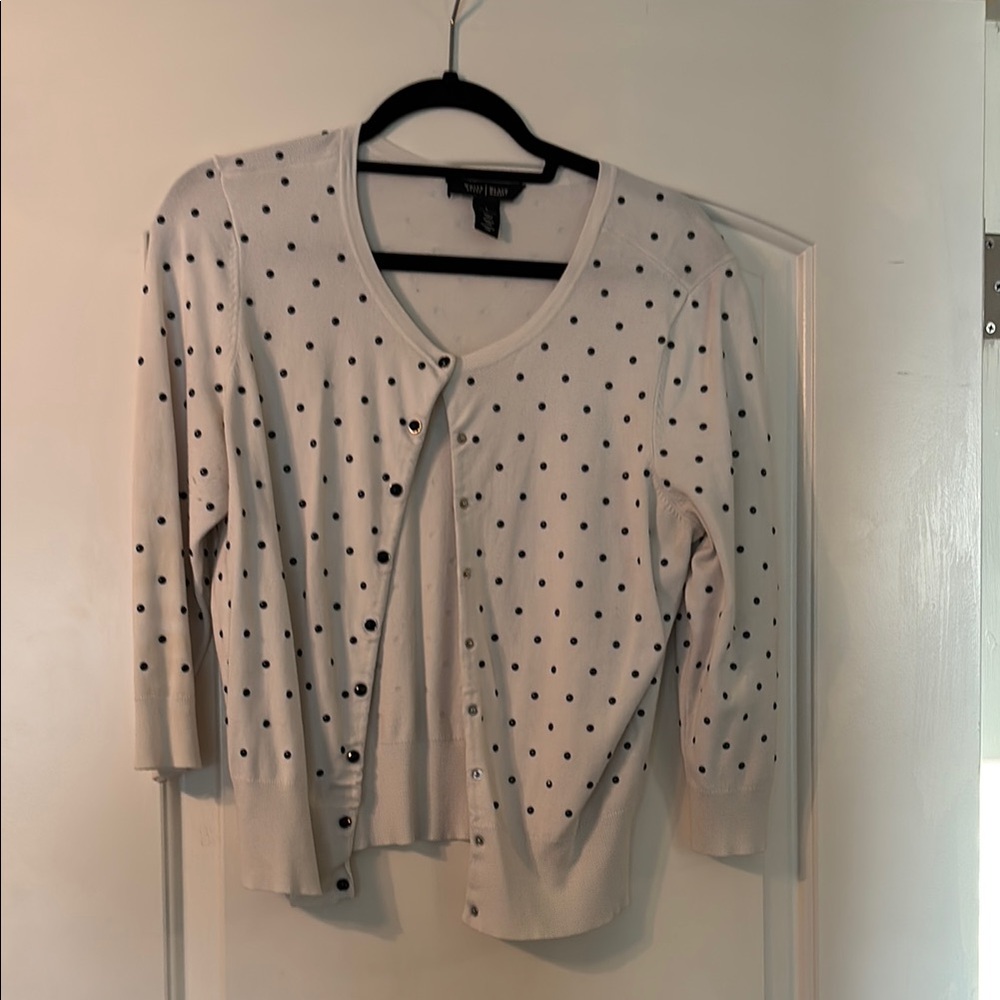New York & Company Black and White Cardigan Sweater